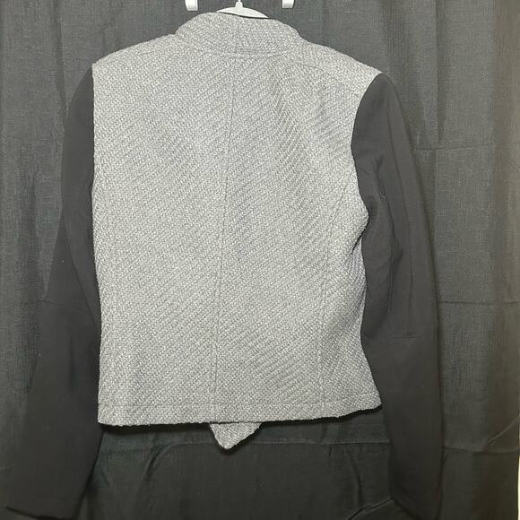 Banana Republic Colorblock Zip Up Jacket Size Large Gray Black Wool Blend - Picture 2 of 10